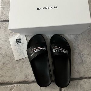 AUTHENTIC Balenciaga Black Sandals campaign Pool Slide 38 7.5 8 RECEIPT AVAIL